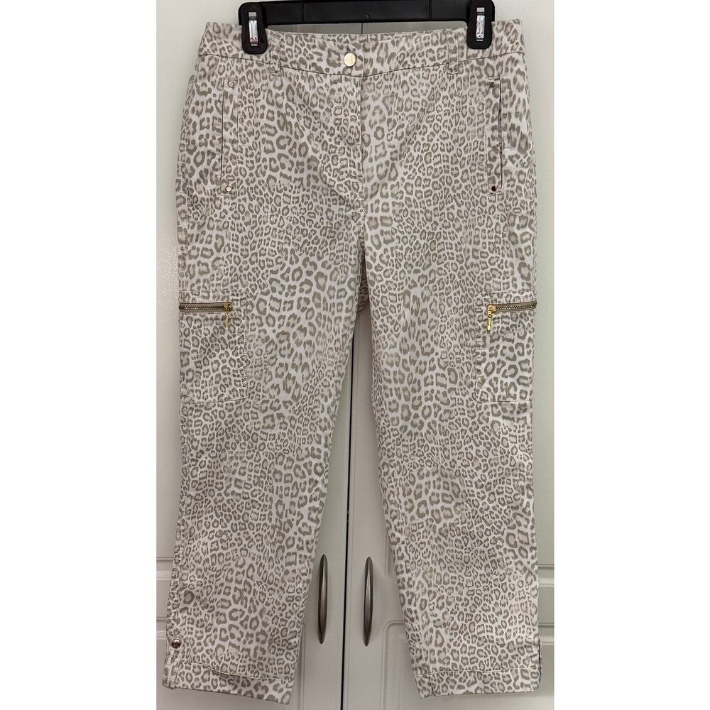 Chico's Leopard Print Cargo Crop Pants Size 00 (XS/2)